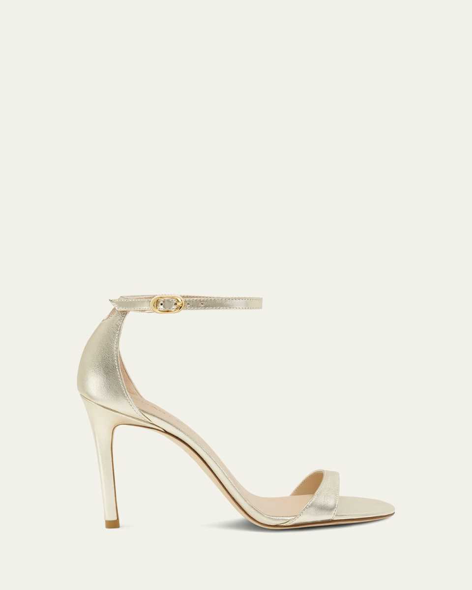 Nudist Metallic Ankle-Strap Sandals